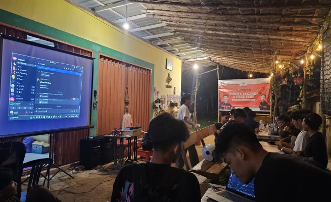 Suasana turnamen E-sport Mobile Legends: Bang Bang dan Free Fire yang diselenggarakan oleh SAPMA PP Kota Bontang, diikuti 73 tim (Foto: Rn).