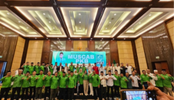 Foto bersama Musyawarah Cabang (Muscab) X serentak Dewan Pimpinan Cabang (DPC) tingkat kabupaten/kota se-Kalimantan Timur di Balikpapan, Rabu (8/4/2026) (Foto: Rn).