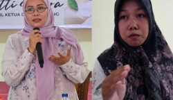 Wakil Ketua I DPRD Kota Bontang dari Fraksi PKB, Sitti Yara (kiri foto) dan Ketua Forum Keluarga Spesial Indonesia (FORKESI) Bontang Wiwin (kanan foto) (Foto:RN).